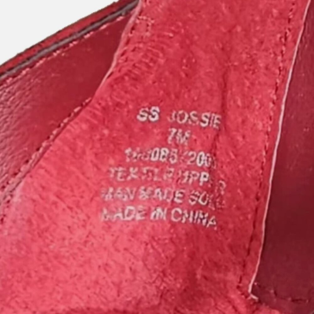 Sun + Stone Josie Red Suede Wedge Sandals Women’s Size 7M Ankle Strap - Picture 6 of 9